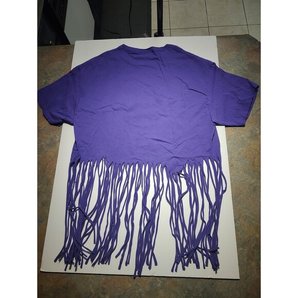 Fringed Joker Tshirt bright Purple Batman tee shirt, hippie, Med Custom - Picture 4 of 4